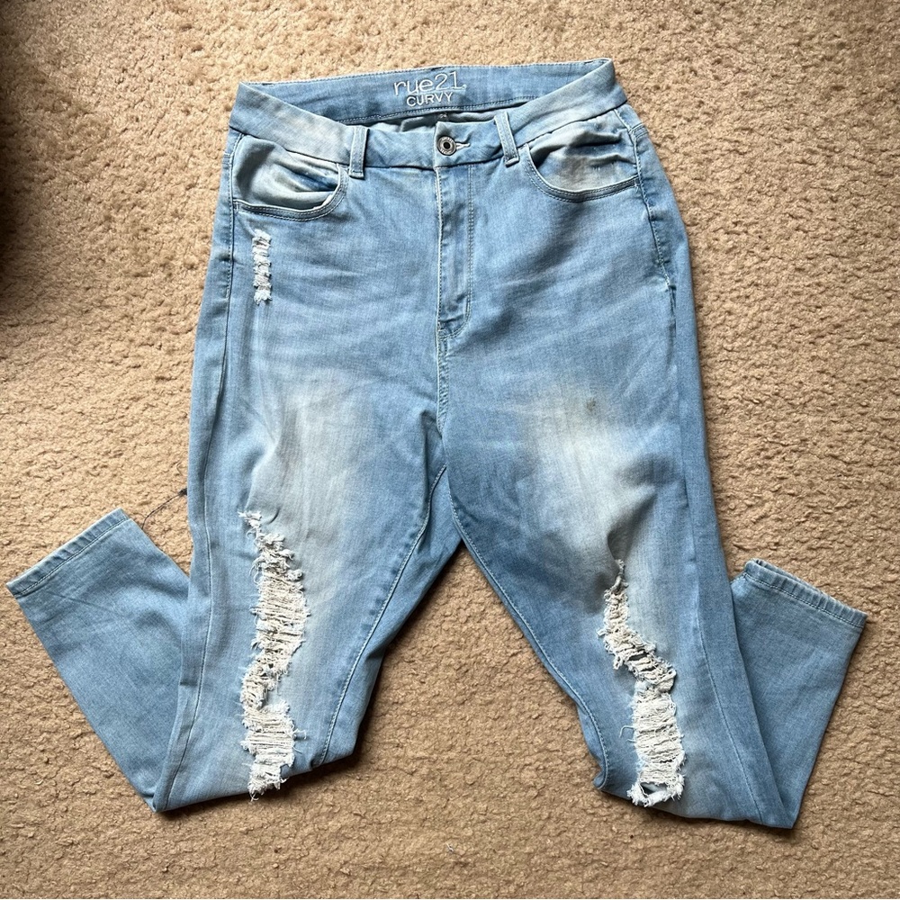 Rue21 Ripped Light Denim Jeans